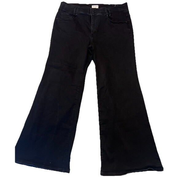 Lane Bryant Flex Magic Waistband Super Stretch Ultra High Rise Flare Black Sz 24 - Picture 1 of 11
